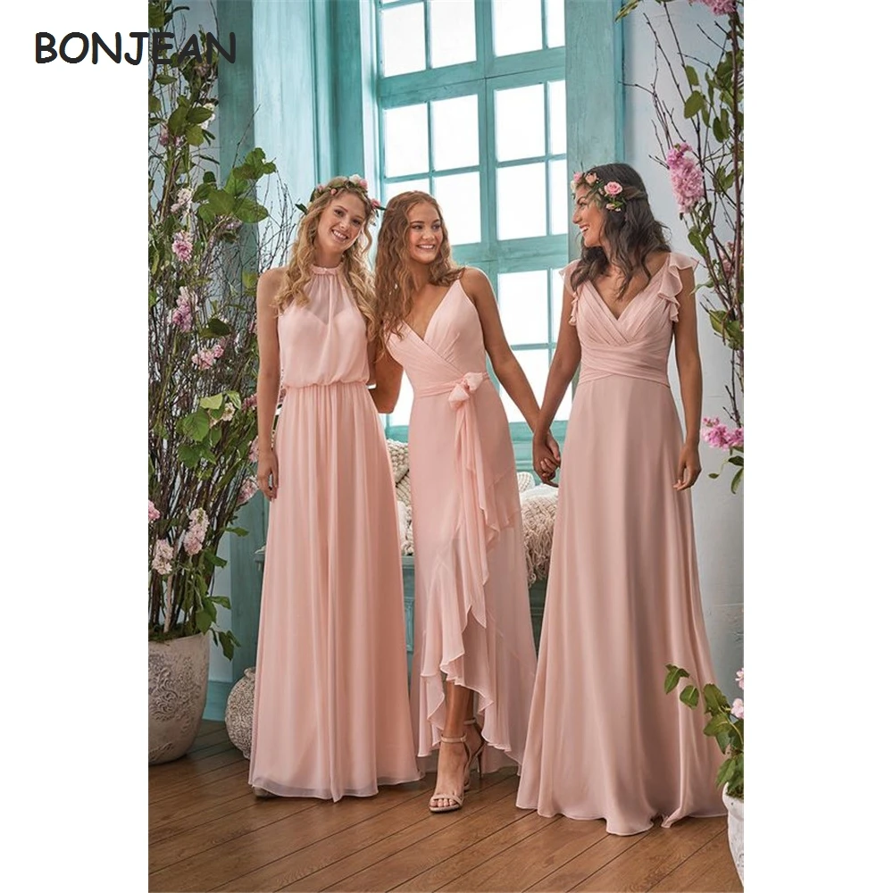 Bridal Blush Tone Bridal Party  Bridesmaid Dresses  (2)