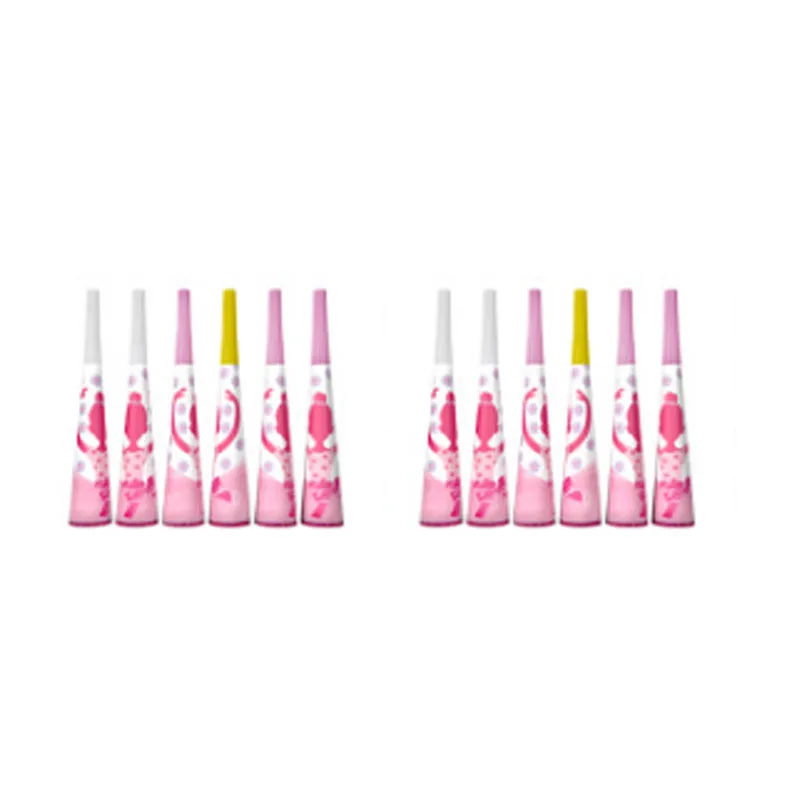 horn 6pcs Новые балетные темы бумажные подносы для десерта одноразовые стаканчики столовые Свадебные украшения день рождения ребенок розовый девушка серии поставки - Цвет: horn 6pcs