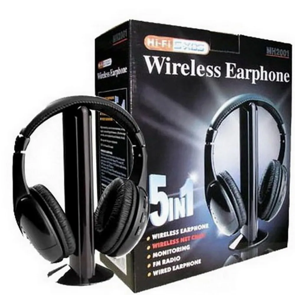 5 в 1 Hi-Fi беспроводные Bluetooth наушники, гарнитура для ПК, ноутбука, ТВ, fm-радио, MP3 наушники с шумоподавлением, Sluchawki