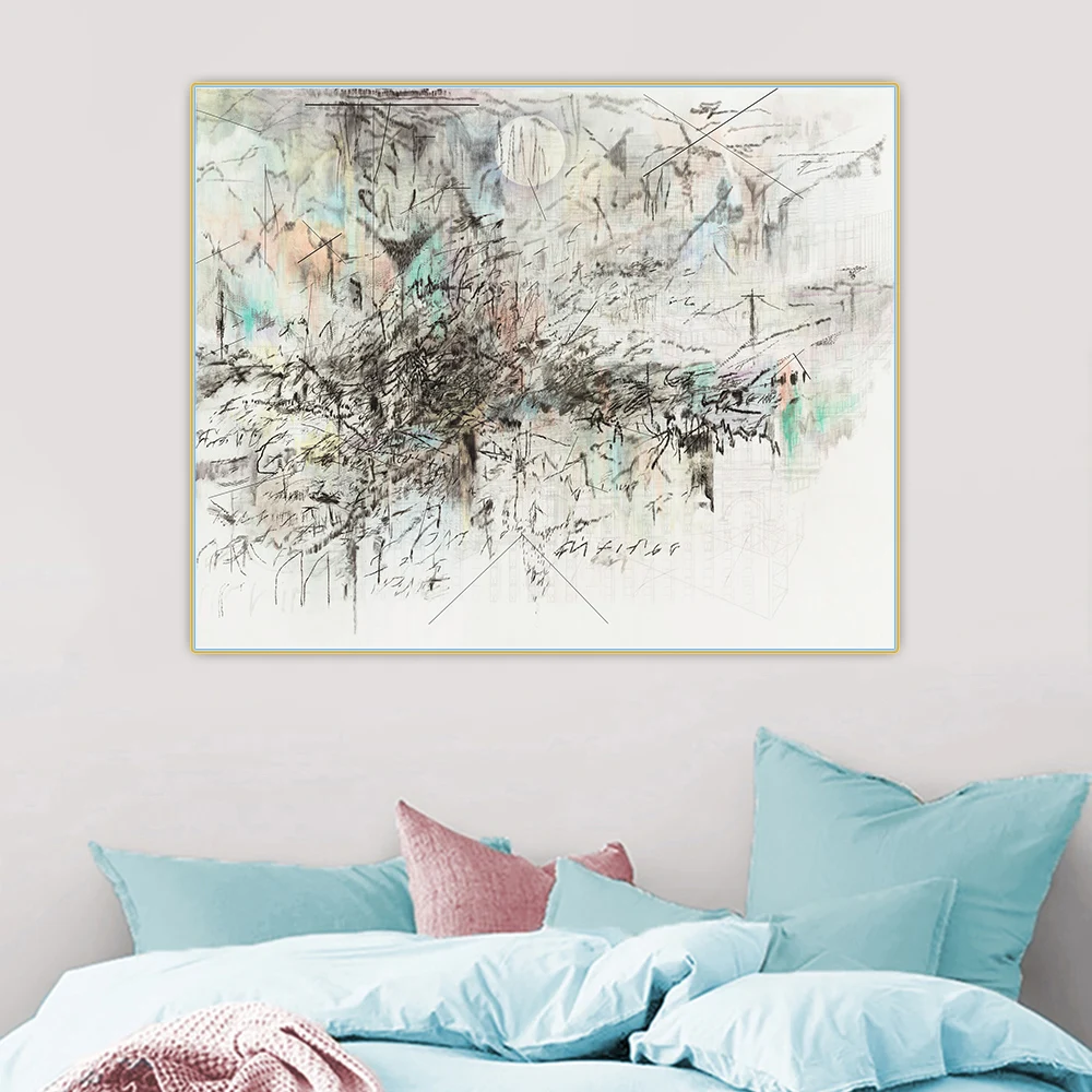 Citon Julie Mehretu 》 горячечный график абстрактная живопись маслом на холсте