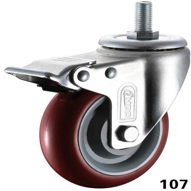 

Manufacturers Direct Selling Truckle 3-Inch 4-Inch 5-Inch Screw Brake Polyurethane PU Wheel Logistics Industrial Equipment Unive