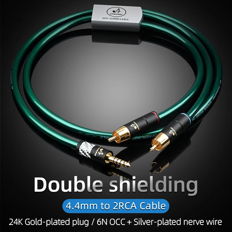 Amplificador de Potência do Cabo de Áudio Cabo Hifi Audio 4.4 mm a 2rca Occ Anti-ruído e Anti-interferência 4.4 Equilibrado a 2 - Image 2