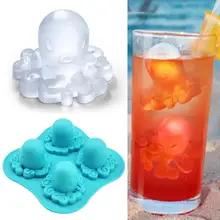 Non-toxic Silicone 4 Grids Octopus Pattern Frozen Ice Cube Trays Jerry DIY Mold Maker