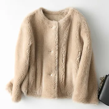 

Short Real Fur Coat Women Clothes 2020 Autumn Winter Real Fur Jacket Korean Coats and Jackets Women Plaszcze Damskie KQN18219