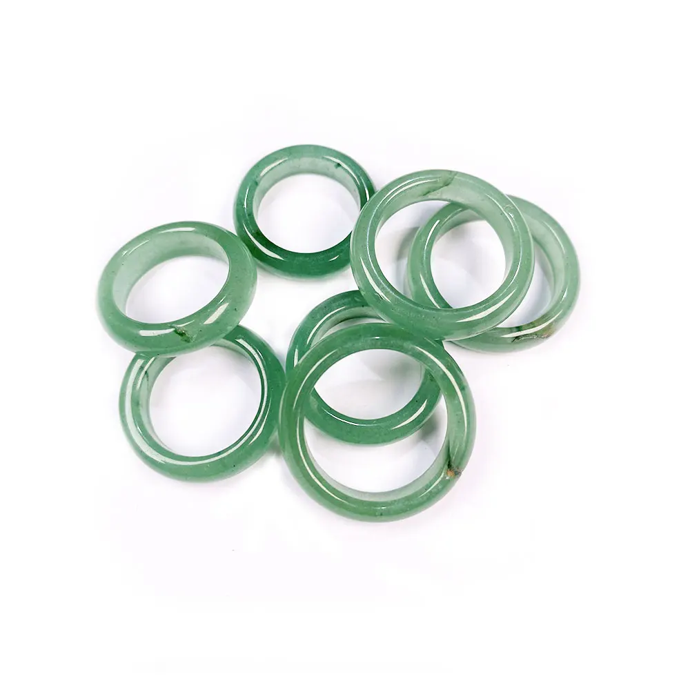 Natural stone rings jewelry diversity of stones two kinds of models Unisex Circle Natural Stone Finger Rings charms 6mm width