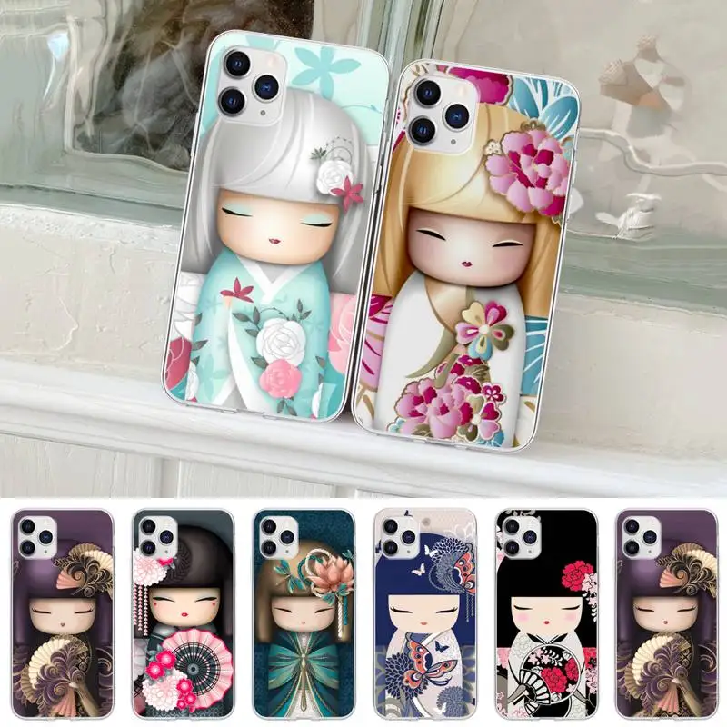 Kawaii Japanese Kokeshi Doll Phone Case For Huawei P20 P40 Lite P30 Pro