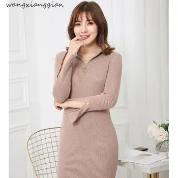 

Women's sweater autumn and winter turtleneck sweater long sleeve solid color bag hip female sweater B213