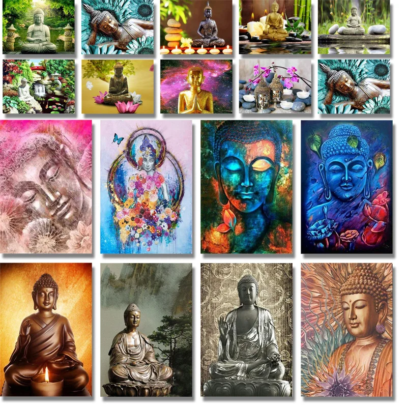 Full 5d Diy Daimond Painting "lotus Buddha" 3d Diamond Painting Round Rhinestones Diamant