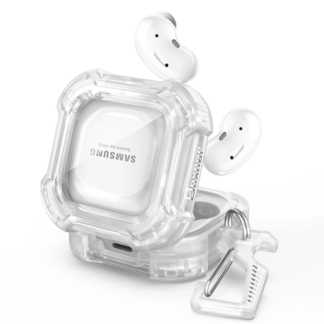 Wireless Earphone Charging Box For Samsung Galaxy Buds Live Bluetooth Headset Protective Shockproof Cover Box With Buckle clear