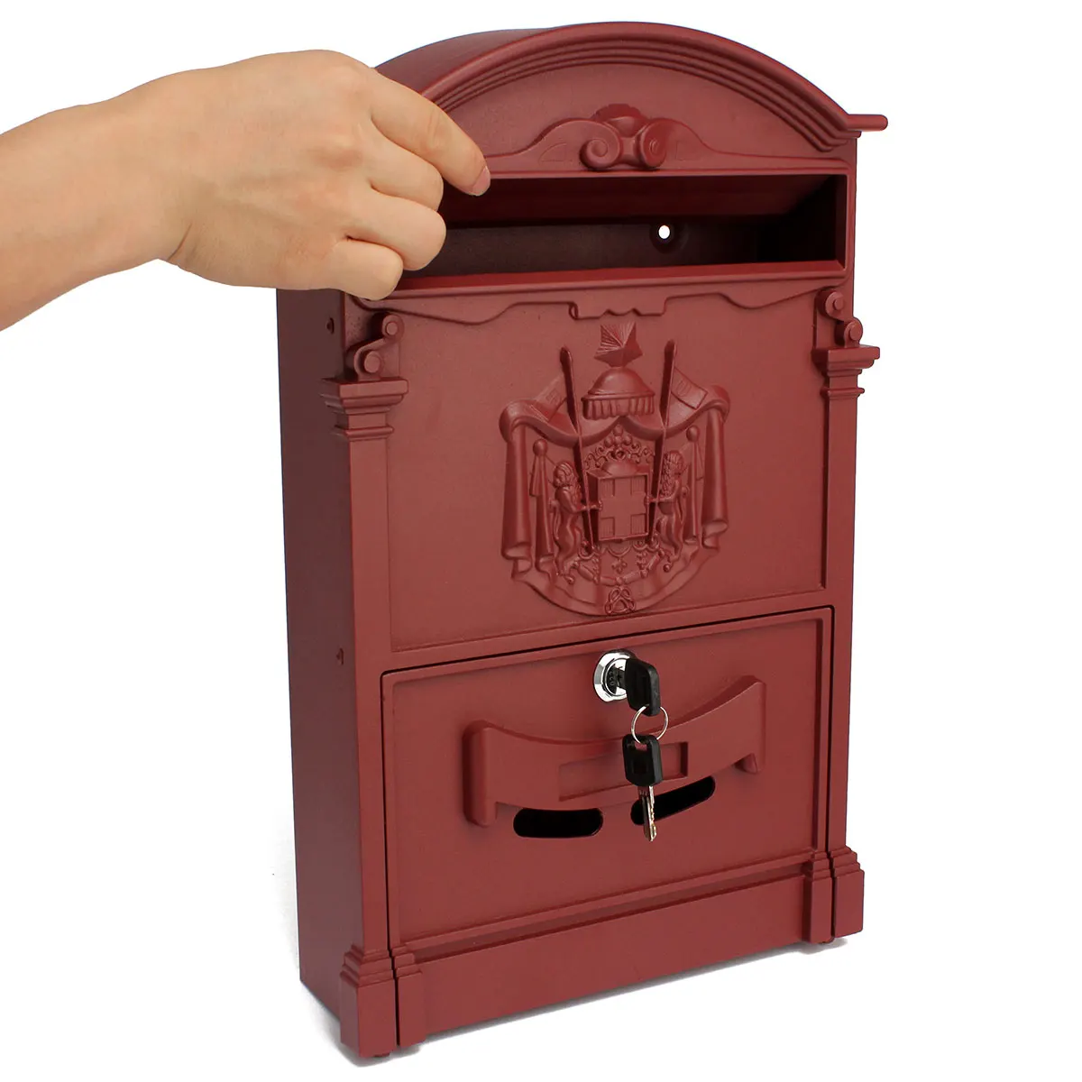 Тяжелый алюминиевый запираемый безопасный почтовый ящик ретро винтажный