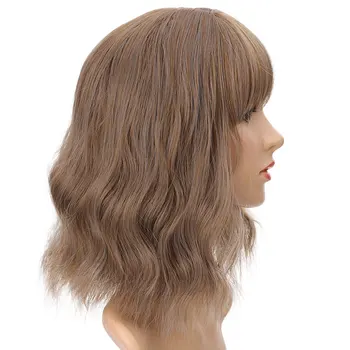 

Synthetic Short Wigs with Bangs Black Blown Golden Ombre Wavy Bob Wig Cute Cosplay Hair MUMUPI
