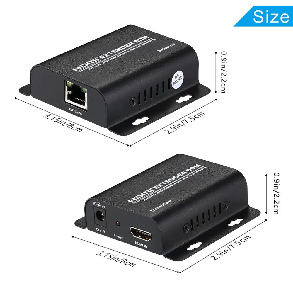 60 м HDMI удлинитель по одной Cat 5E/6 plus/7 Full Hd 1080P с глубокими Цвет, EDID, копия