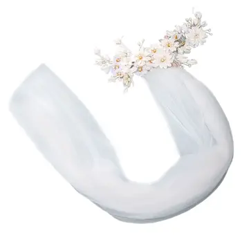 

Wedding Bride Dress Veil Multi Layer Bridal Flower Hair Comb Headdress Marriage Accessory