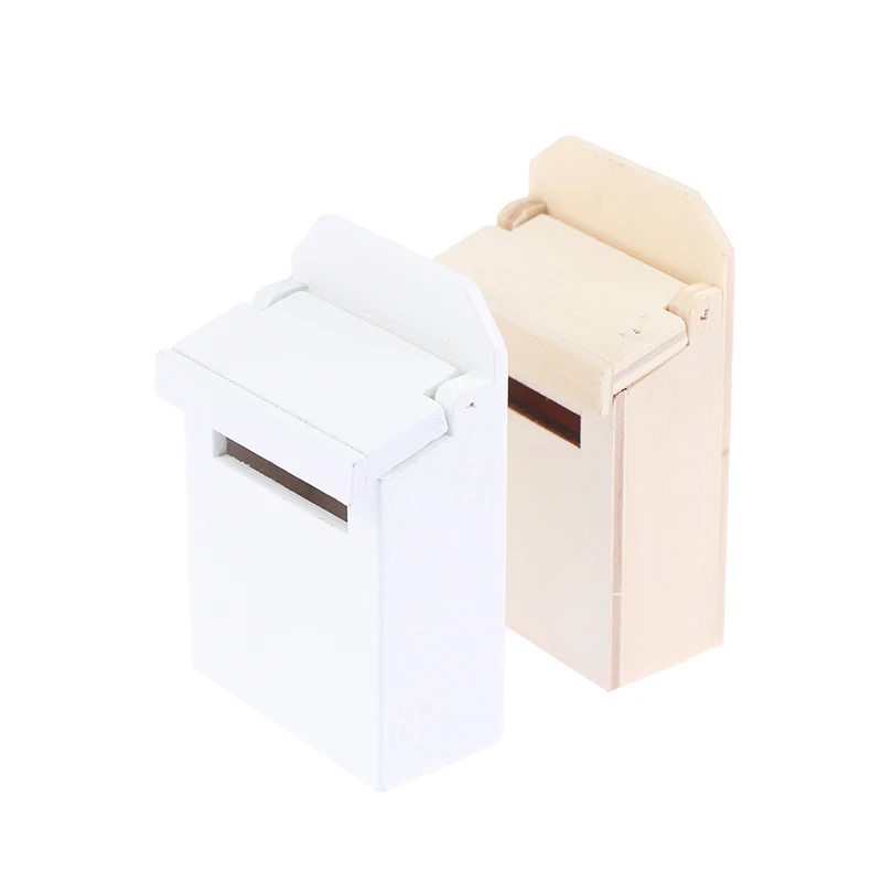 1Pc 1/12 Scale Dollhouse Wooden Mailbox With Decal Miniature for Fairy Garden Door Decor Kids Furniture Toys | Игрушки и хобби