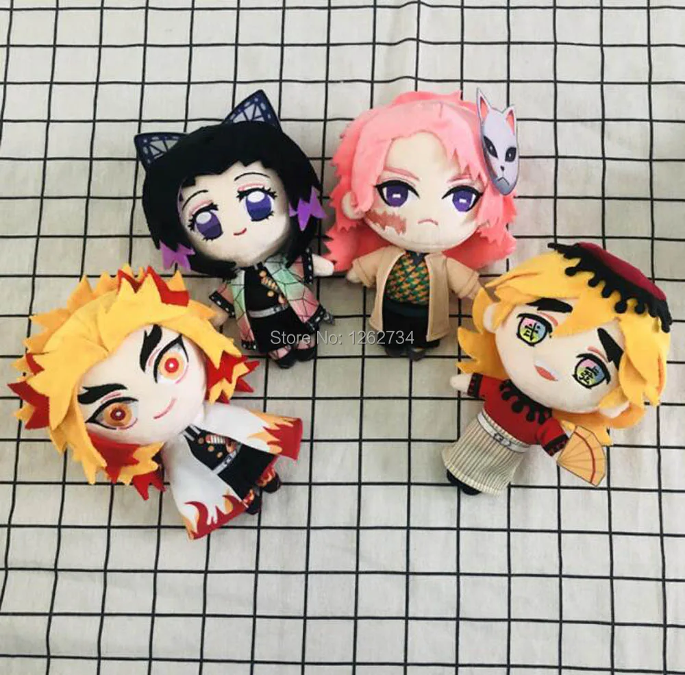 EMS 100/лот Kimetsu no Yaiba Nezuko Tanjirou Douma Makomo Kochou Shinobu Косплей 20 см Плюшевые игрушки куклы