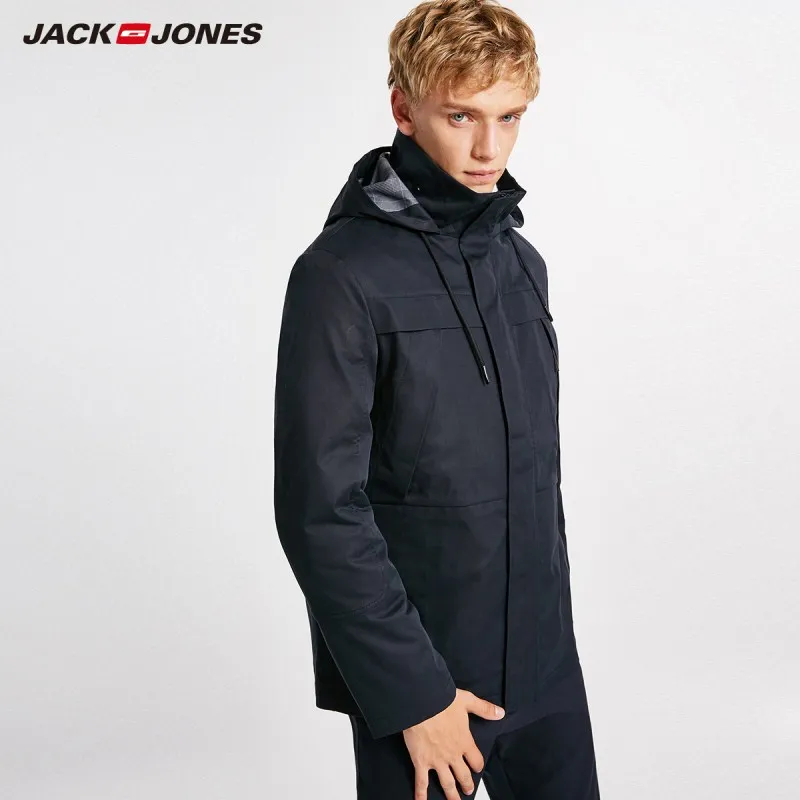 MIDNIGHT JackJones Мужская Зимняя Повседневная стеганая куртка с капюшоном для мужчин 218309523 - Цвет: MIDNIGHT
