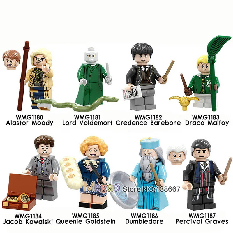 10 лотов сериала Гончаров капризный Дамблдор Квиррелл Филч Гермиона Рон Hogwartsed строительные Подарочные игрушки для детей - Color: Light Yellow