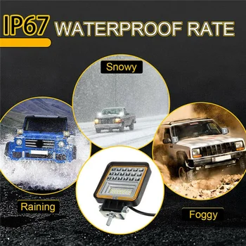 

50000H LED Work Light 4 Inch 400W Dual Color Fog Lamp Offroad SUV Car Auto
