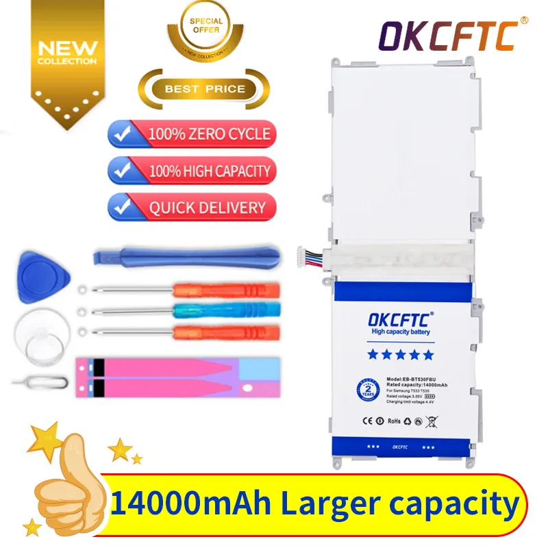 Оригинальный аккумулятор OKCFTC для планшета Galaxy Tab 4 EB-BT530FBC EB-BT530FBU 14000 SM-T530 мА · ч T533