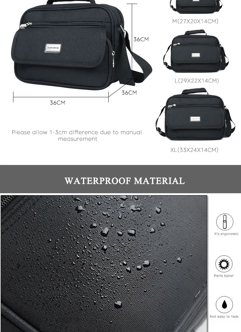GREATOP Multi-Packet Business Men Messenger Bag Oxford Waterproof  Male Shoulder Bags Travel Crossbody Bags Men Handbag Y0027