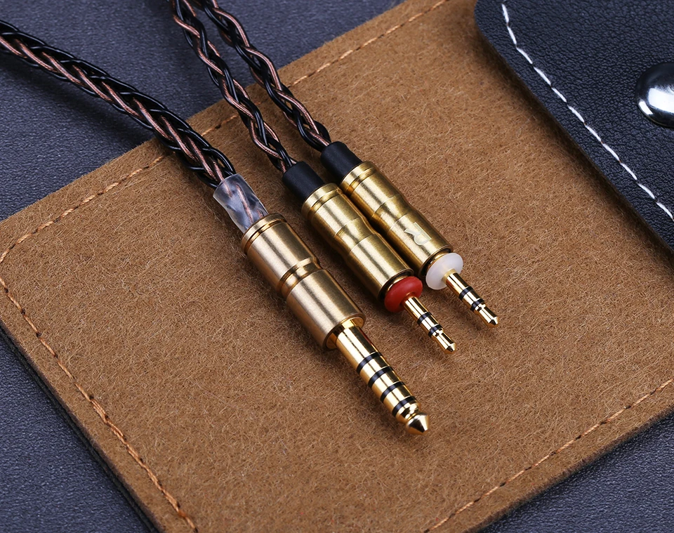 OPENHEART 8 Core Cable for Headphone 1 to 2 jack 3.5/2.5/4.4mm Balance Upgrade Replacement Silver Cables 1.4m Personality