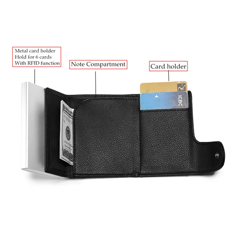 Новинка 2019 металлический кошелек BISI GORO с RFID блокировкой минималистичный в одной