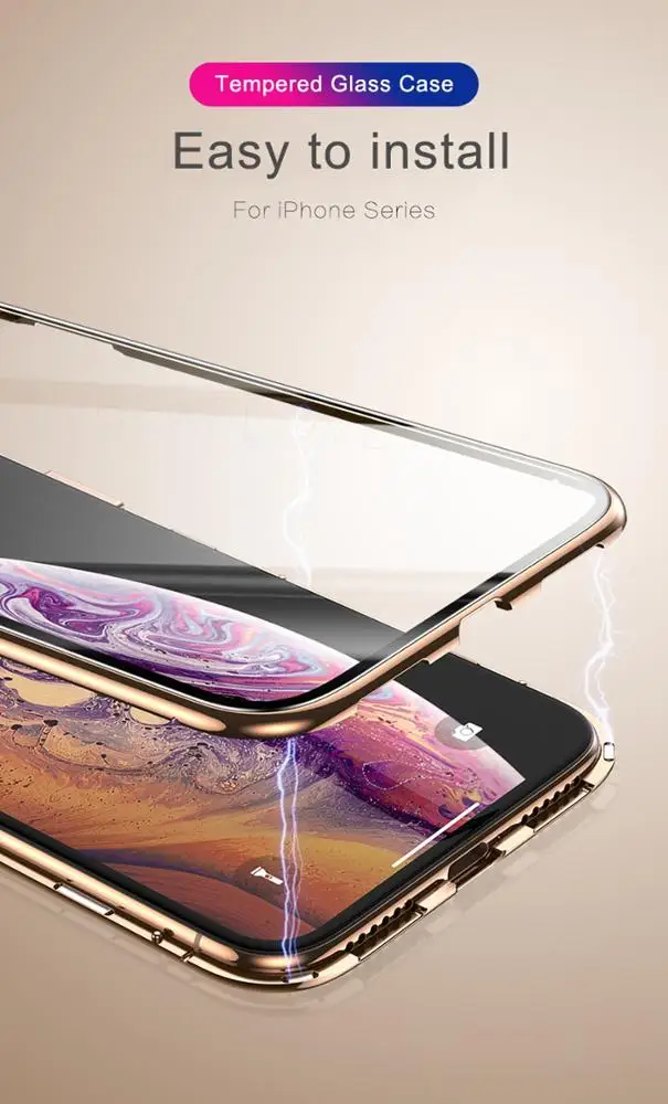 10 шт. двойной Магнитный чехол для iPhone 11 pro MAX Metail Магнитный 360 противоударный стеклянный чехол для iPhone 11 Pro