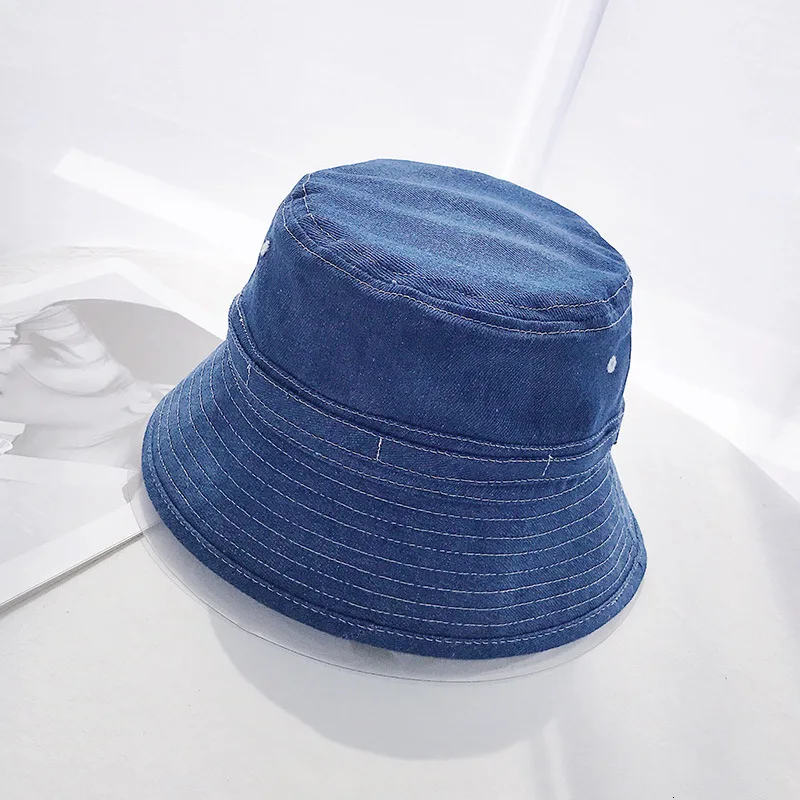 Barrel Cap Dark Blue Летняя Hong Kong ветровая ковбойская шляпа Женская Корейская однотонная простая Джокер Повседневная раковина капот для женщин Винтажная Рыбацкая шляпа - Цвет: Barrel Cap Dark Blue