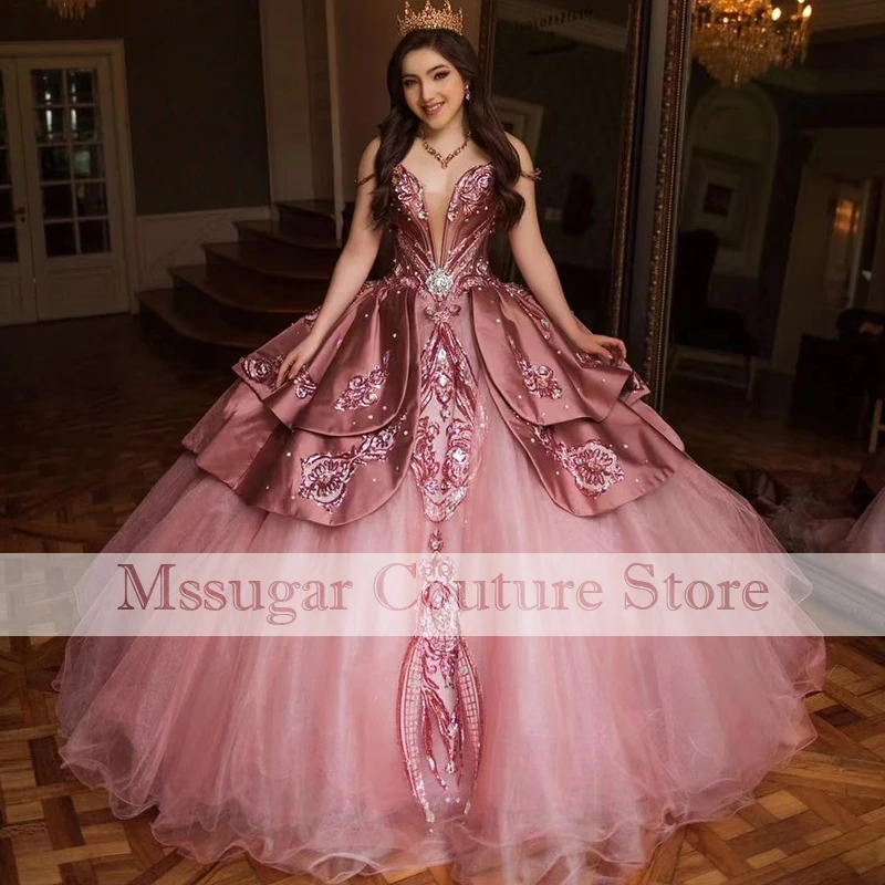 2022 розовые платья Золушки и Quinceanera