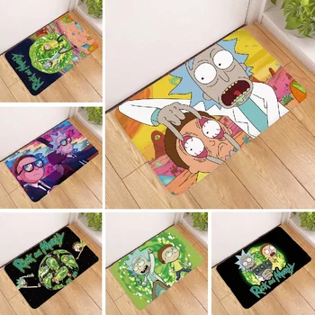 

Rick And Morty Floor Mat 50x80cm Cartoon Printed Suede Rug Home Decoration Bathroom Bath Mat Toilet Carpet kitchen Carpet