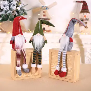 

Cute Faceless Old Man Ornament Durable Fabric Non-woven Christmas Window Desk Arranging Scene Crafts Festival Decorative Prop