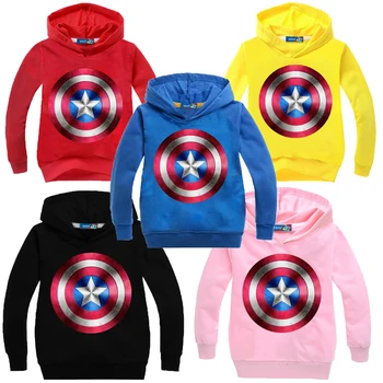 

The Avengers Boys Hooded Sweatshirt Spring Captain America Active Coat For Boys 2-10 Years Kids Clothing Children outerwear