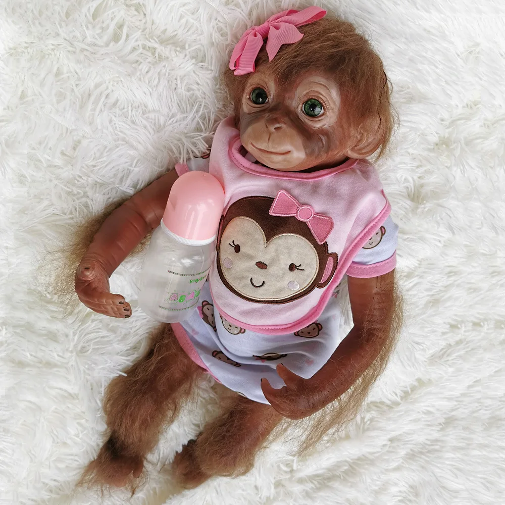 20 дюймов силиконовые reborn детеныш обезьяны мягкие тела мини силиконовые детские куклы bebes reborn мягкие игрушки животных для детей новогодние подарки