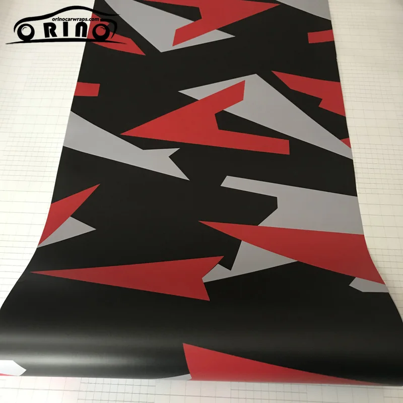 Black Red White Camouflage Vinyl Film-6