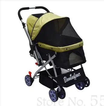 

Ultra-lightweight two-way shock-proof breathable foldable pet stroller four-wheeled trolley cat dog stroller pet supplies