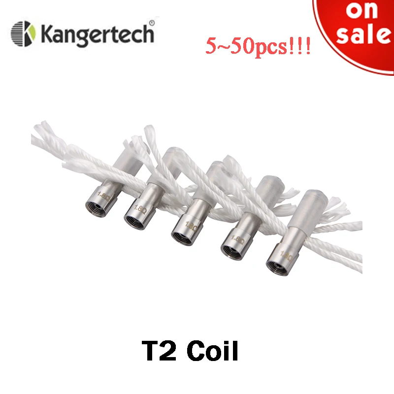 

5~50pcs/lot Original Kanger T2 Long Wick Heating Replacement Coils 2.8ohm E Cig for Kangertech T2 Atomizer Clearomizer Vape