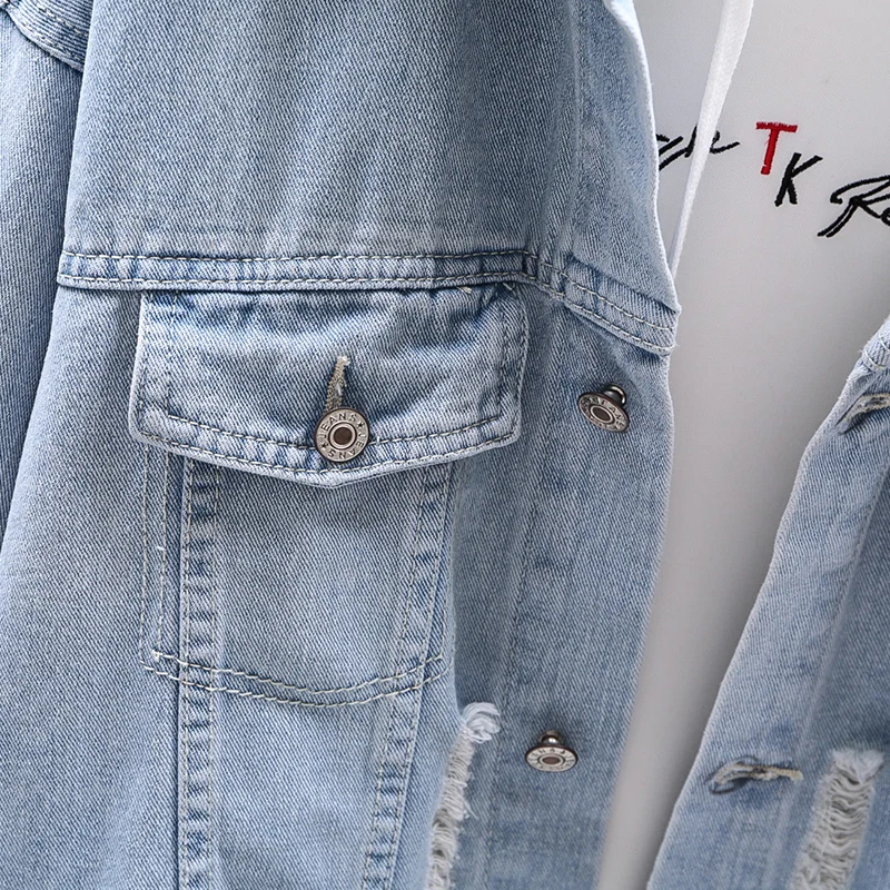 Denim Jacket Men's Long Sleeves Autumn New Loose Large Size Youth Tide Plus Size M-5XL Jacket Men's Clothing