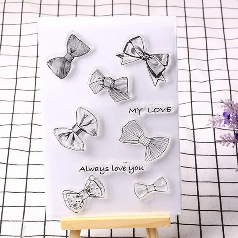 Бант силиконовый прозрачный печать штамп DIY Скрапбукинг рельефная фотография альбом декор