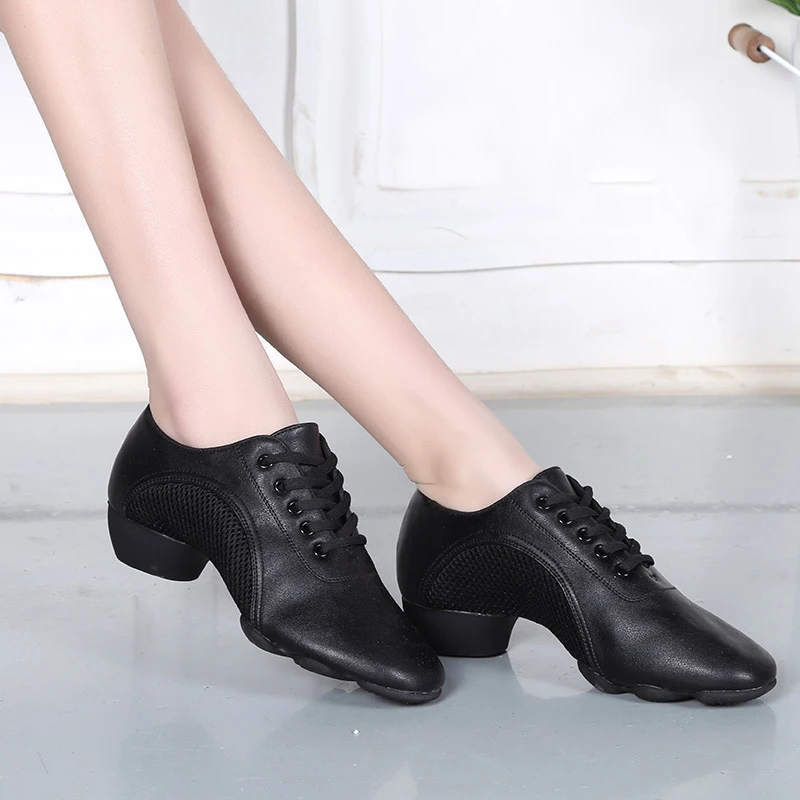 Ballroom Latin Dance Shoes For Women Genuine Leather Split Soles Teacher's Shoe Ladies Salsa Chacha Waltz Tango Dance Shoe Pink 6
