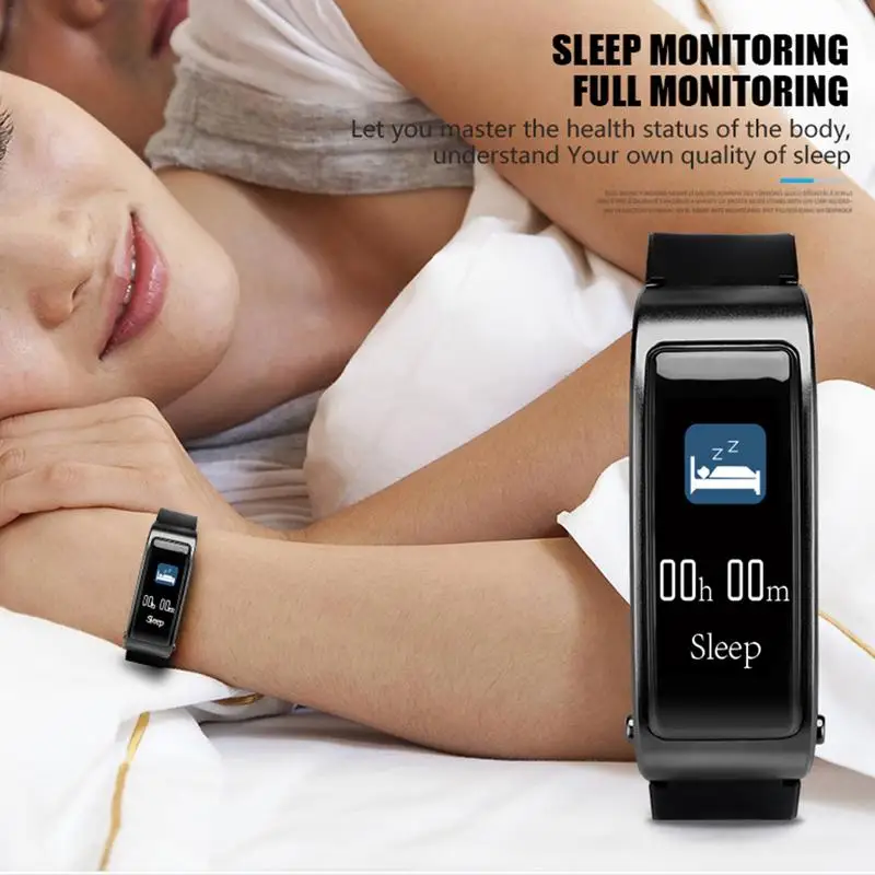 2 в 1 умный цветной браслет с bluetooth-наушниками HeartRate Monitor водонепроницаемые часы фитнес-трекер Браслет