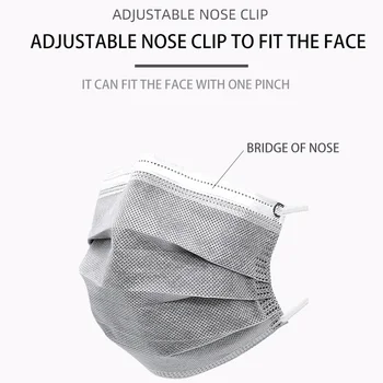 

In stock 50PCS Mask respirator Face Masks Gray Disposable 4 Layers Dustproof Mask Facial Protective Cover Masks