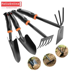 Juego de pala de mano para bonsái, rastrillo con mango ergonómico, herramientas de deshierbe para trasplantar césped de jardín y parche de verduras, 4 Uds.