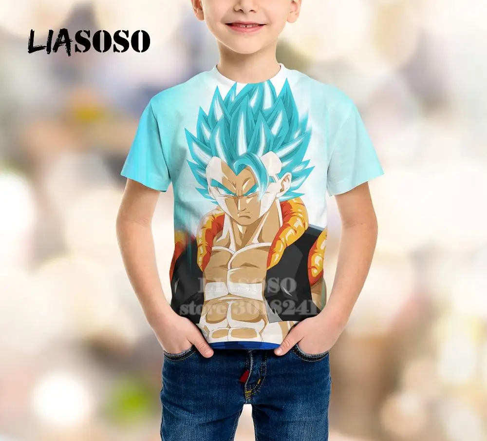 11 LIASOSO/Детская толстовка для подростков, Broli футболка с 3D-принтом «Жемчуг дракона» Детский топ, пуловер с круглым вырезом и короткими рукавами для мальчиков и девочек, B157-02 - Цвет: 11