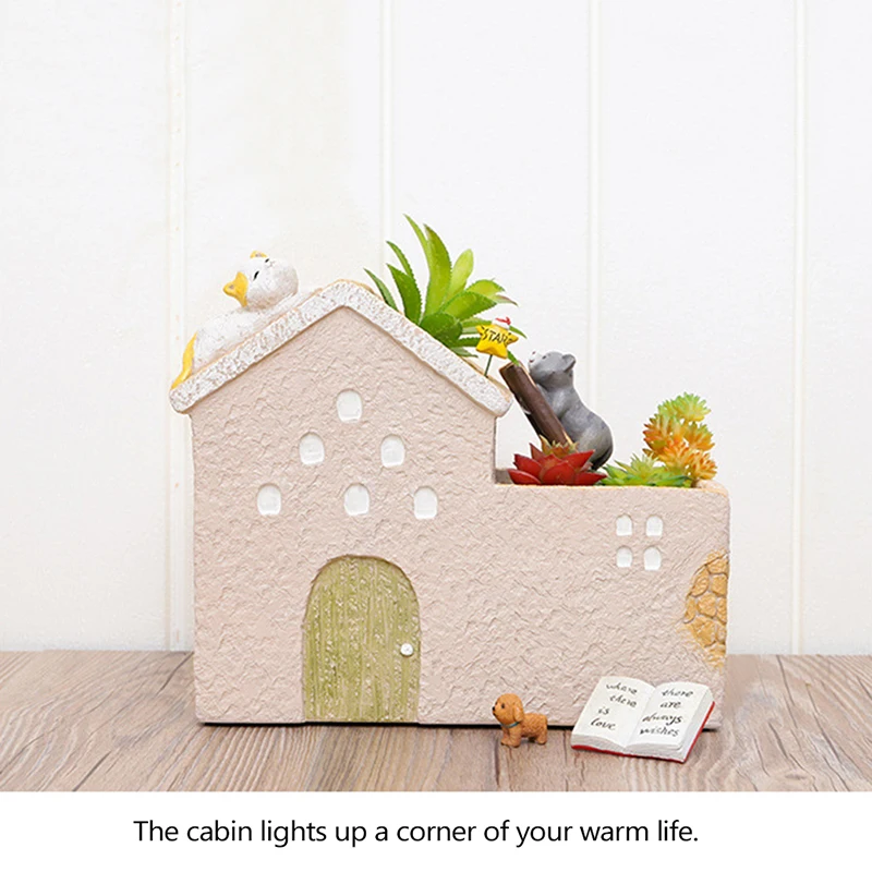 New Succulent Flower Pot Japanese Cute Kitty Plant Landscape Desktop Potted Resin | Дом и сад