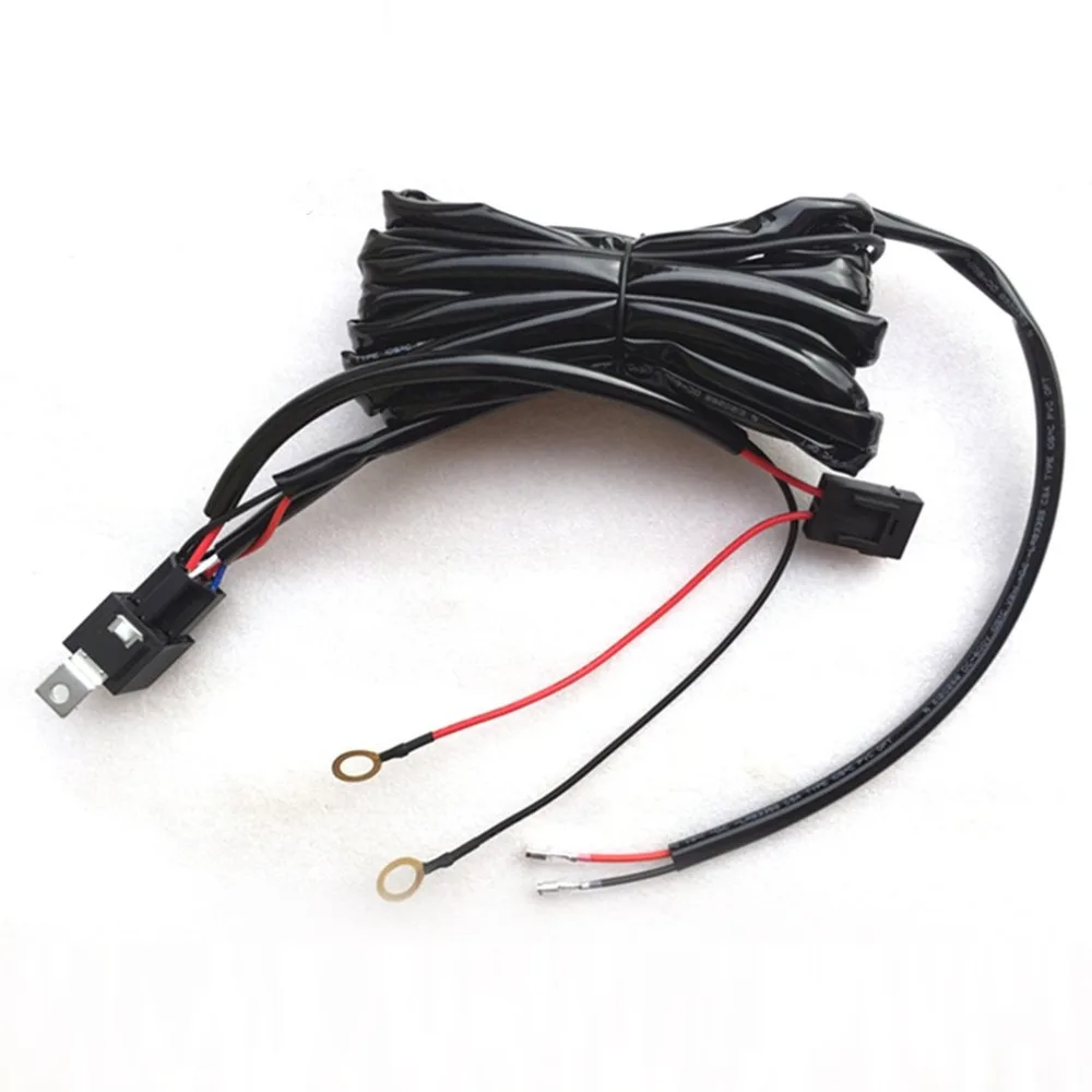 

Universal 12V 40A Car Fog Light Wiring Harness Kit Loom For LED Work Driving Light Bar With Fuse And Relay Switch