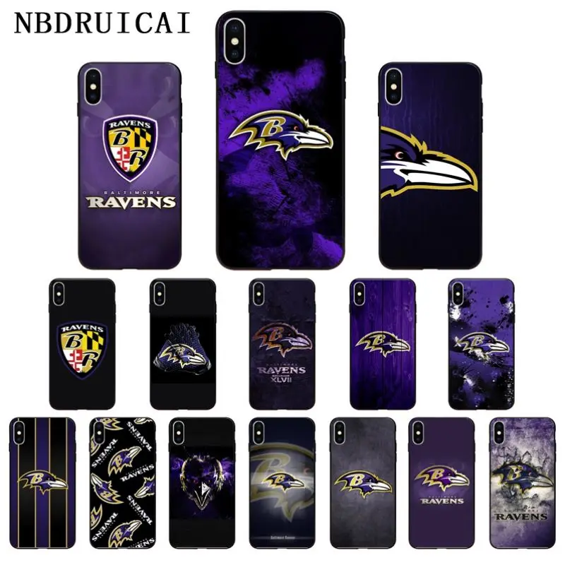 

NBDRUICAI Baltimore Ravens TPU Soft Silicone Phone Case Cover for iPhone 11 pro XS MAX 8 7 6 6S Plus X 5 5S SE XR case