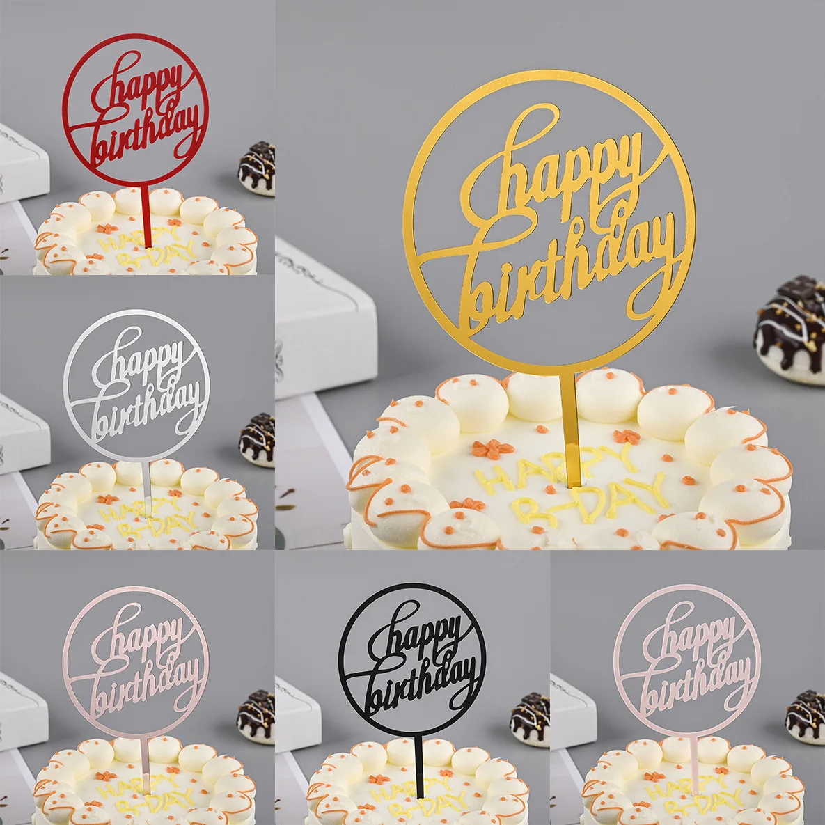 FIGURINE DECOR DE GATEAU,CP028Gold de gâteau