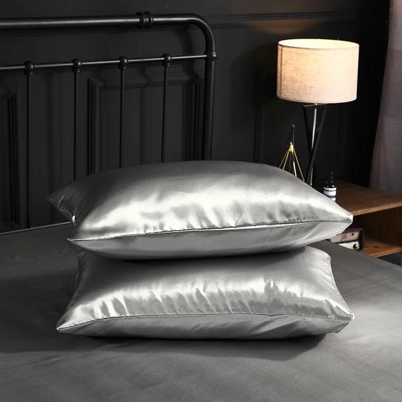 Description Picture 5 of itemLuxury Silver Elastic Fitted Sheet High-end Solid Color Satin Queen Sheets for Bed Queen King Size Double Bedsheets Pillowcases