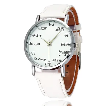 

Fashion Math Formula Function Pattern Leather Band Ladies Watch Alloy Analog Quartz Vogue Watches Wrist Watches For Women Lovers