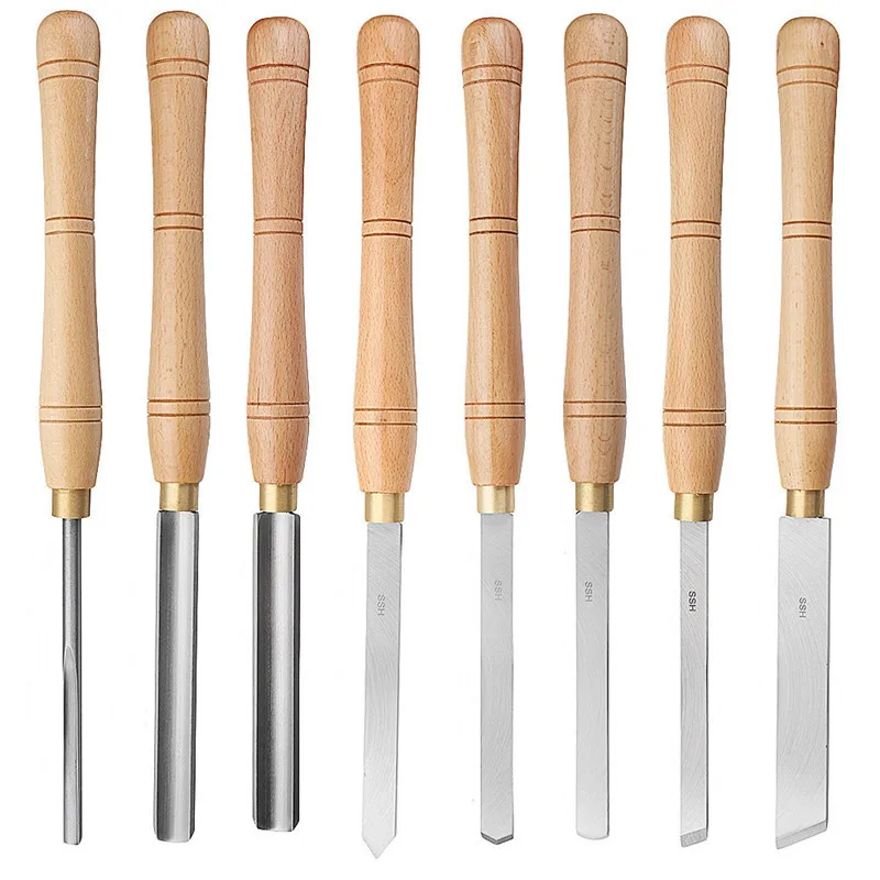 

High Speed Steel Lathe Chisel Wood Turning Tool with Wood Handle Woodworking Tool
